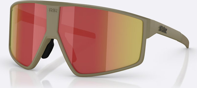 Bliz P002 Sportbrille - matte camo green/grey-red revo