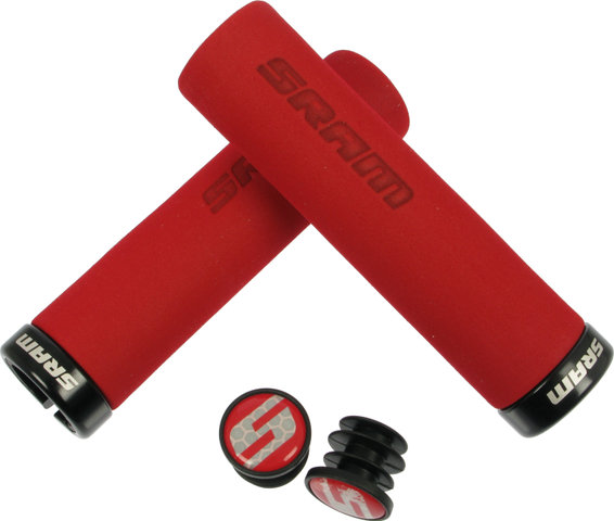 SRAM Lockring Foam Handlebar Grips - red-black/129 mm