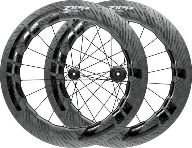 Zipp 858 NSW Carbon Tubeless Disc Center Lock 28" Laufradsatz - carbon UD/100 mm/Non Boost/SRAM XDR/28"/142 mm/Non Boost