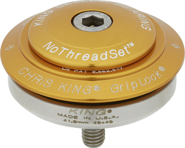 Chris King DropSet 5 IS42/28,6 - IS52/40 GripLock Steuersatz - gold/1 1/8" - 1,5" tapered/IS42/28,6 - IS52/40