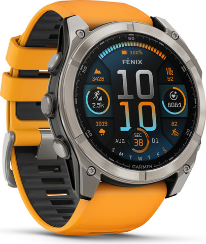 Garmin fenix 8 AMOLED Sapphire Titanium GPS 51 mm Multisport Smartwatch - graphit-titanium