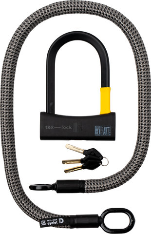 tex-lock Eyelet chain lock + D-lock shackle lock - electric grey