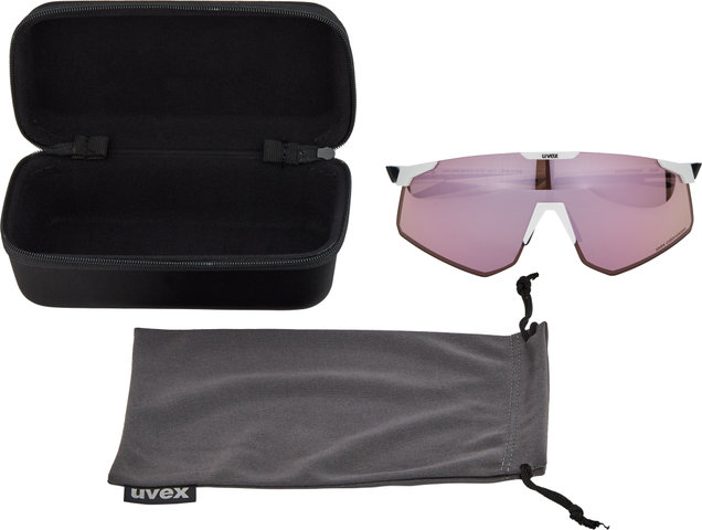 uvex Lunettes de Sport pace perform S CV - white mat/pushy pink