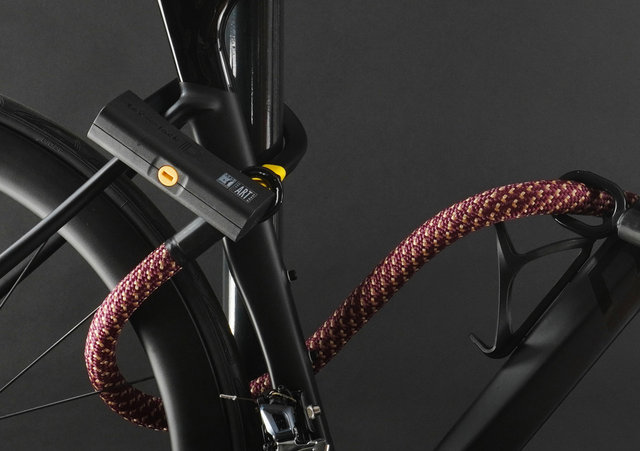 tex-lock Eyelet chain lock + D-lock shackle lock - chateau red