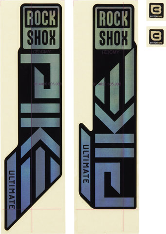 RockShox Set d'Autocollants Decal Kit pour Pike Ultimate àpd Modèle 2023 - gloss black-gloss rainbow foil