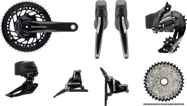 SRAM Force D2 AXS HRD FM Gruppe 2x12-fach 37-50 - iridescent/Anlöt/SRAM XDR/10-36/SRAM XDR/175,0 mm/ohne