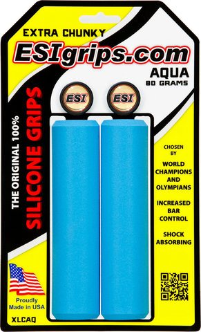 ESI Extra Chunky Silicone Handlebar Grips - aqua/130 mm