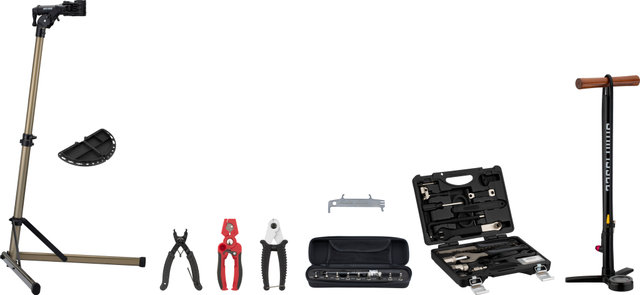 3min19sec Komfort Bicycle Workshop Starter Set w/ Repair Stand - schwarz | 2 - 26 Nm