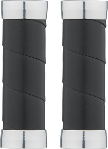 Brooks Slender leather handlebar grips for twist shifters on both sides - black/100 mm