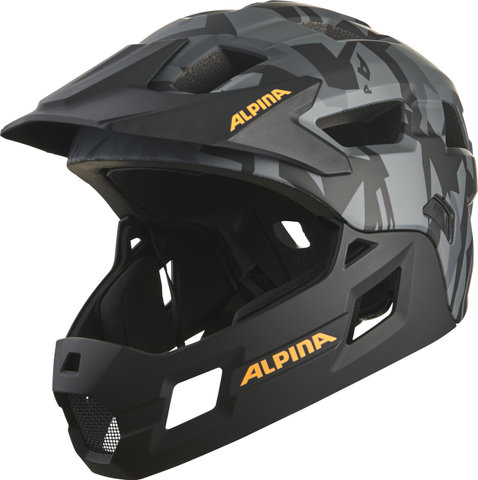 Alpina Rupi Fullface Kinderhelm - black camo orange matt | 50 - 55 cm