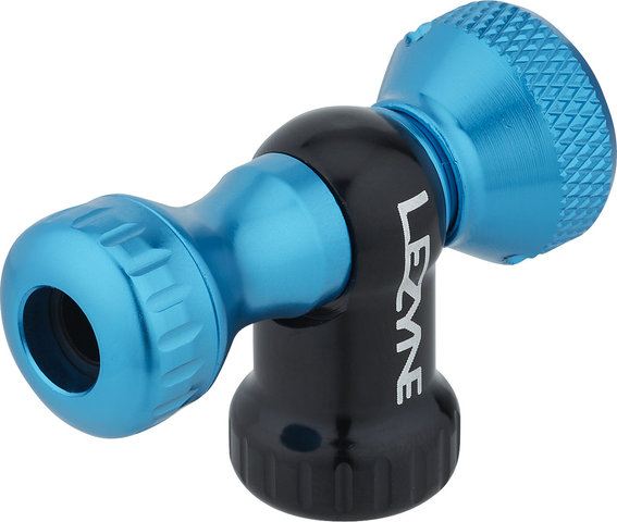 Lezyne Control Drive CO2 pump head with 16 g CO2 cartridge - blue