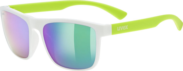 uvex rookie glasses - matte white-lime | mirror green