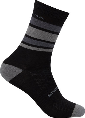 Endura Chaussettes BaaBaa Merino Stripe - matte black/42,5-47