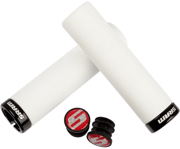 SRAM Lockring Foam Handlebar Grips - white-black/129 mm