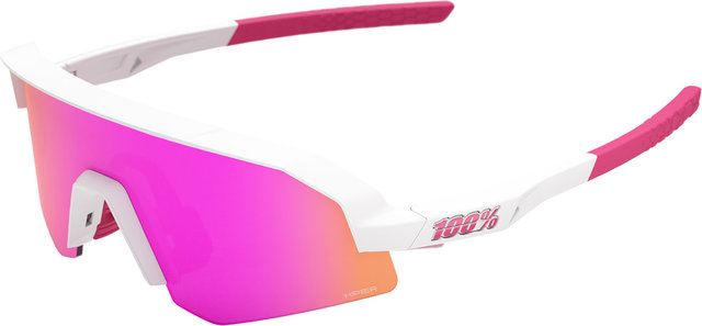 100% Lunettes de Sport Slendale Youth HiPER - matte white pink | hiper vital pink mirror