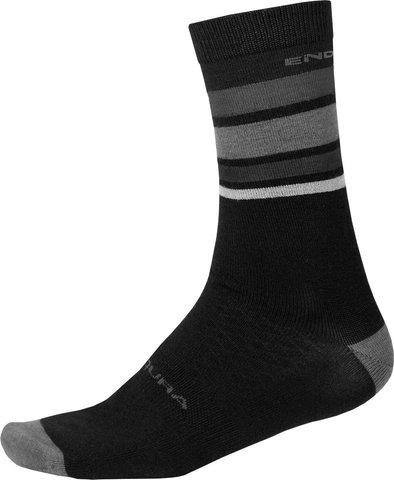 Endura Chaussettes BaaBaa Merino Stripe - matte black/37-42