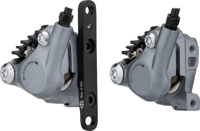 Shimano Set de Freins à Disque av+arr 105 BR-R7070 + ST-R7020 - spark silver/Ensemble/gauche/droite (spécifique)