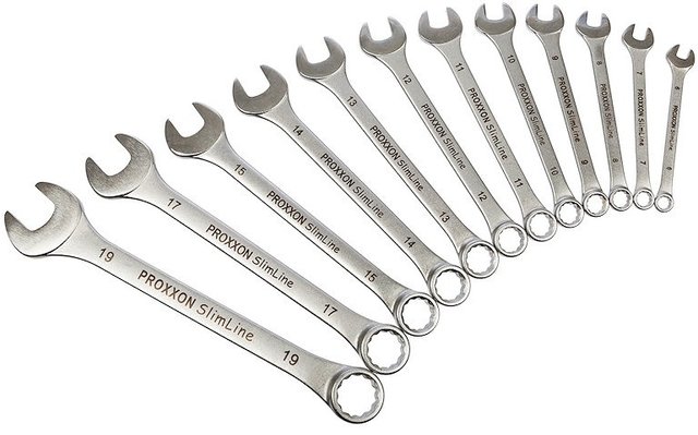 SlimLine 12-Piece Open-Ring Wrench Set - silver/universal