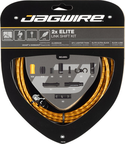 Jagwire Set de Câble de Vitesse 2X Elite Link - gold
