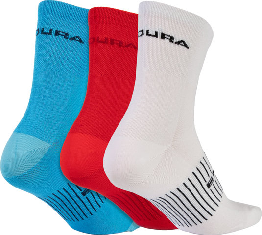 Endura Chaussettes Coolmax Race - paquet de 3 - white-red-blue | 37 - 42