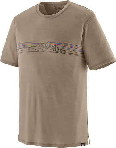 Patagonia Camiseta Capilene Cool Merino Graphic S/S Shirt - strata stripe-seabird grey/M