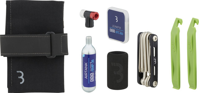 BBB Bolsa de sillín CombiSet RollPack CO2 BSB-59 + set herram. + bomba CO2 - negro/250 