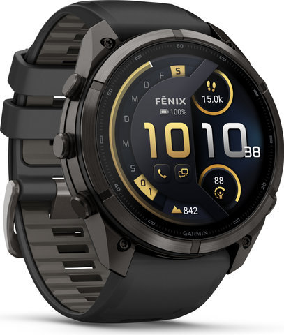 Garmin fēnix 9 Pro – inReach AMOLED Titan 51 mm Multisport-Smartwatch - schwarz-kieselgrau