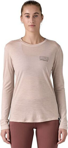 Patagonia Cap Cool Merino Graphic L/S Women's Jersey - fitz roy strata-shroom taupe/M