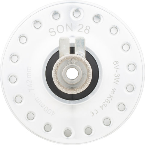 SON 28 6-Bolt Disc Hub Dynamo - silver-anodised/36 hole