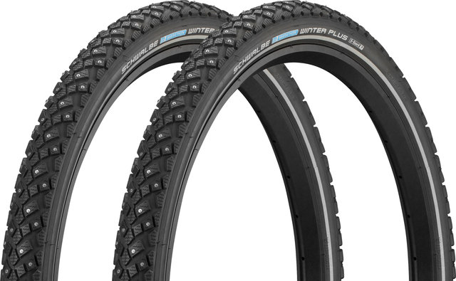 Schwalbe Cubierta de alambre con spikes Marathon Winter Plus 26" en set de 2 - schwarz reflex | 26 | 50 mm | 50-559 | 2 