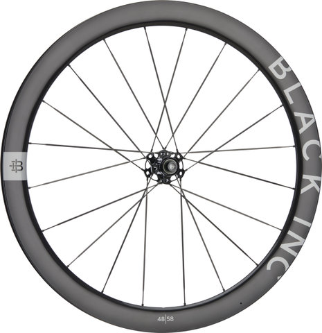 Black Inc 48|58 Disc Center Lock Carbon 28" Laufradsatz - silver label/28"/Non Boost/Non Boost/100 mm/142 mm/SRAM XDR/142 mm/100 mm/SRAM XDR/100 mm