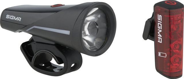 Sigma Aura 100 Front Light + Blaze Link Rear Light LED Set - StVZO approved - black