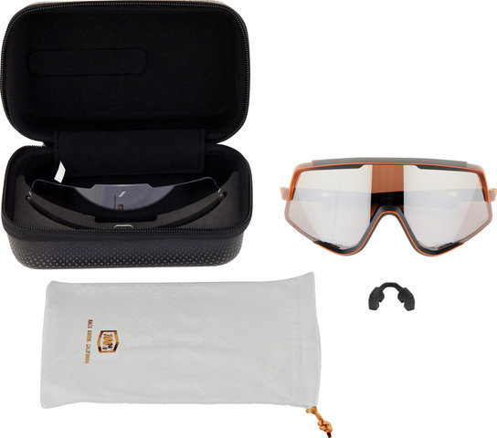 100% Glendale Hiper Sportbrille - matte translucent brown fade/hiper silver mirror