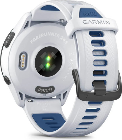 Garmin Forerunner 265 Smartwatch mit Schnellwechsel-Silikon-Armband 22 mm - weiß-schwarz