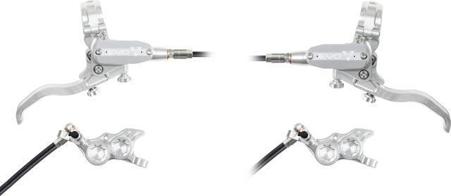 Hope Juego de Frenos de Disco EVO TR4 con Latiguillo de Plástico - silver-silver | Set | left/right (side-specific)