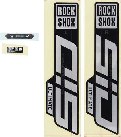 RockShox Sticker Set for SID Ultimate - 2021 Model - gloss black-gloss polar foil