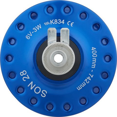 SON 28 disc center lock hub dynamo - anodized blue/36 hole