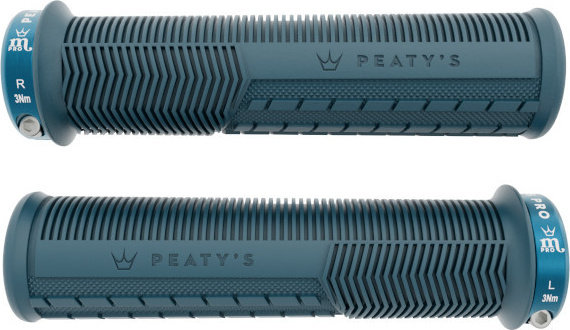 Peaty's Poignées de guidon verrouillables Monarch Pro Grip Mushroom - storm blue | 32 - 34 mm