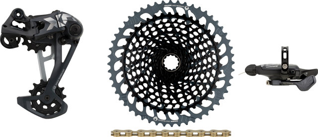 SRAM X01 Eagle 1x12-speed Upgrade Kit with Cassette - black - XX1 gold/SRAM XD/14 teeth/SRAM XD/10-52/none/none/without