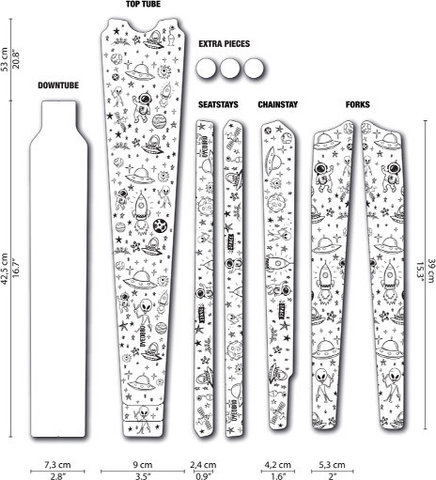 DYEDBRO Set de lámina protectora de cuadros gravel - space trip black