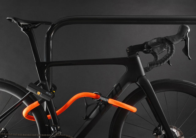 tex-lock Eyelet chain lock + D-lock shackle lock - acid orange