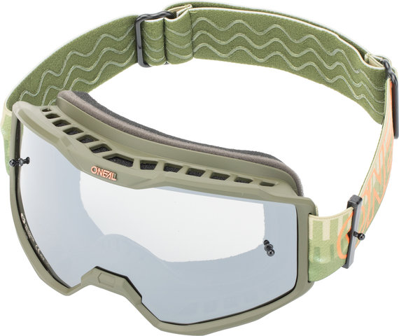 O'NEAL B-10 Striped Goggle - green-orange | silver mirror