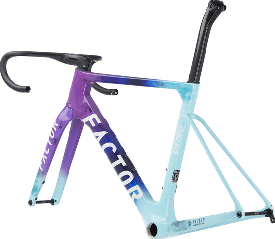 Factor Kit de Cadre OSTRO V.A.M. Disc avec Groupe Ultegra Di2 2x12 et Roues - oceanic edition | XXL | Axe Traversant 12 mm