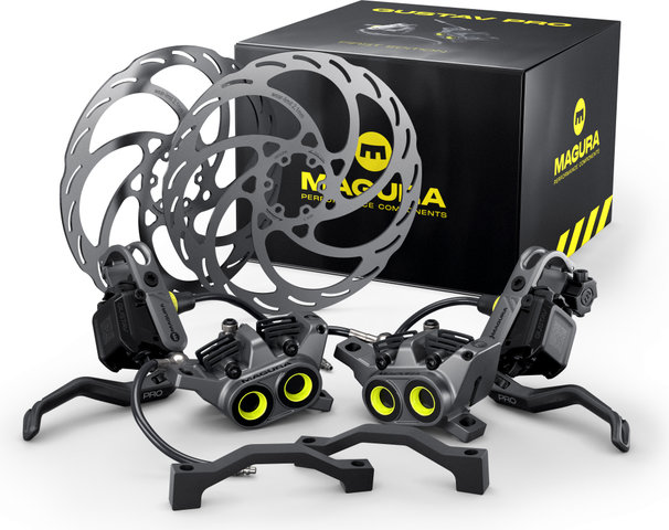 Magura Gustav Pro First Edition v+h Set Scheibenbremse - schwarz-anthrazit/Set/Flip-Flop (seitenunspezifisch)