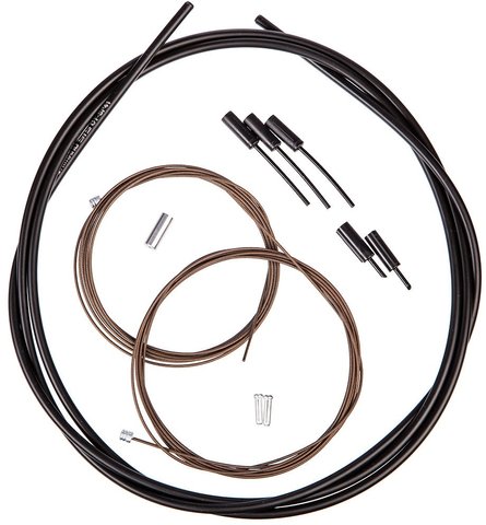 Set de cables de cambios OT-SP41 polímero para bicicletas de ruta - negro/universal