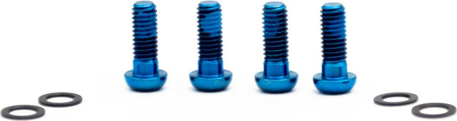 OAK Components Juego de Tornillos de Titanio M6x16 para Adaptador de Frenos de disco - blue