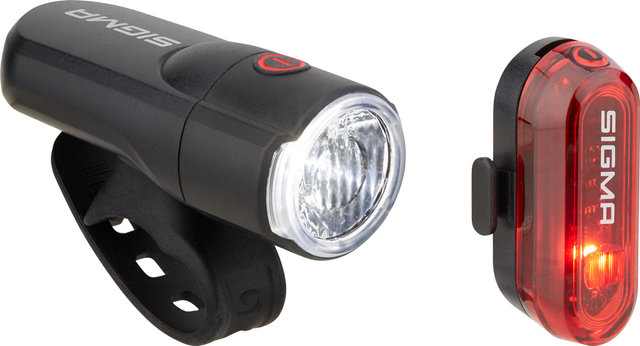 Sigma Aura 30 Front Light + Curve Rear Light Set (StVZO) - black