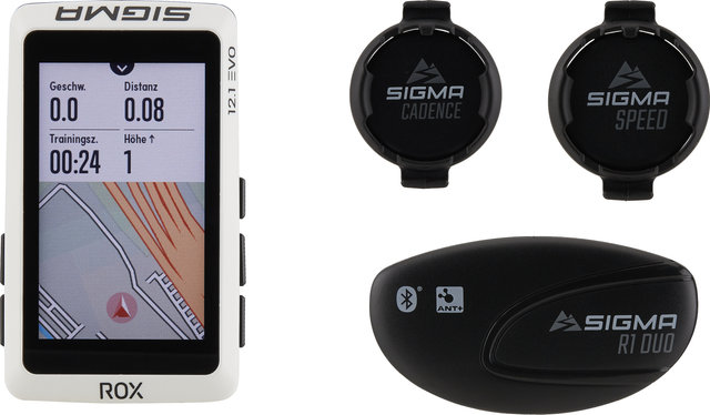 Sigma ROX 12.1 Evo GPS Bike Computer + Sensor Set - white