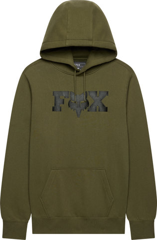 Fox Head X Fleece Hoodie - olive green | S