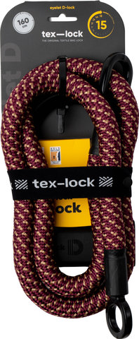 tex-lock Eyelet chain lock + D-lock shackle lock - chateau red